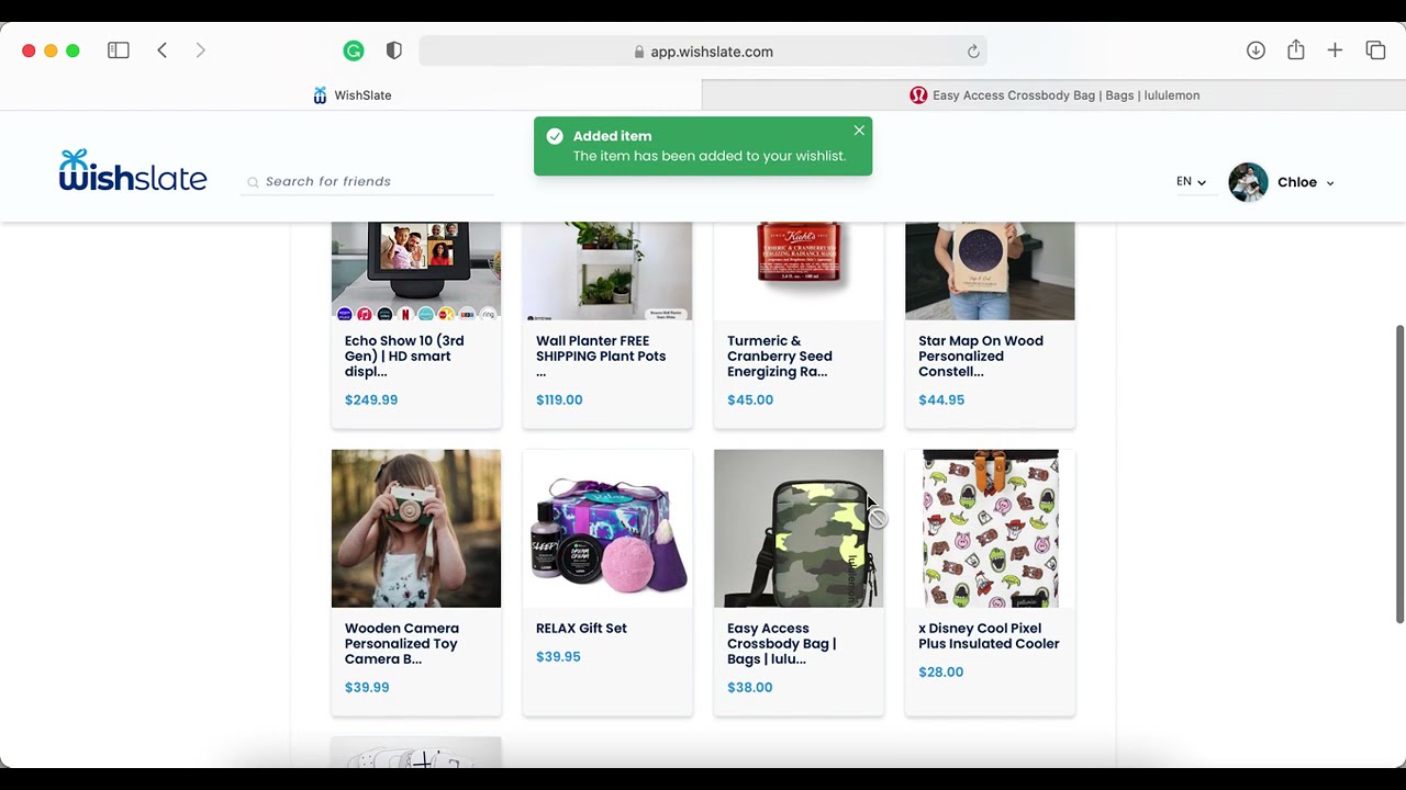 Add an item to your WishSlate