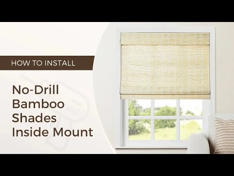 Part of a video titled How to Install No-drill Bamboo Shades Inside Mount - YouTube