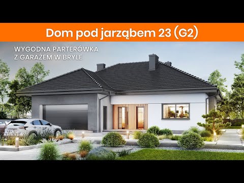 Dom pod jarząbem 23 (G2) – Wygodna parterówka z garażem w bryle - ARCHON+ Projekty Domów