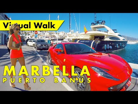 Puerto Banús walking tour - March 2022 - Marbella marina sunshine & luxury, immersive virtual tour