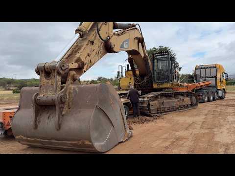 Caterpillar 365C Excavator Transported 70 KM with Goldhofer Trailer - Fasoulas Heavy Transports - 4K
