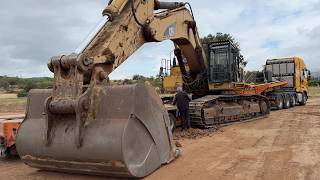 Caterpillar 365C Excavator Transported 70 KM with Goldhofer Trailer - Fasoulas Heavy Transports - 4K