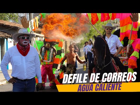 TRADICIÓNAL DESFILE DE CORREOS DE LAS FIESTAS PATRONALES DE AGUA CALIENTE CHALATENANGO CENTRO