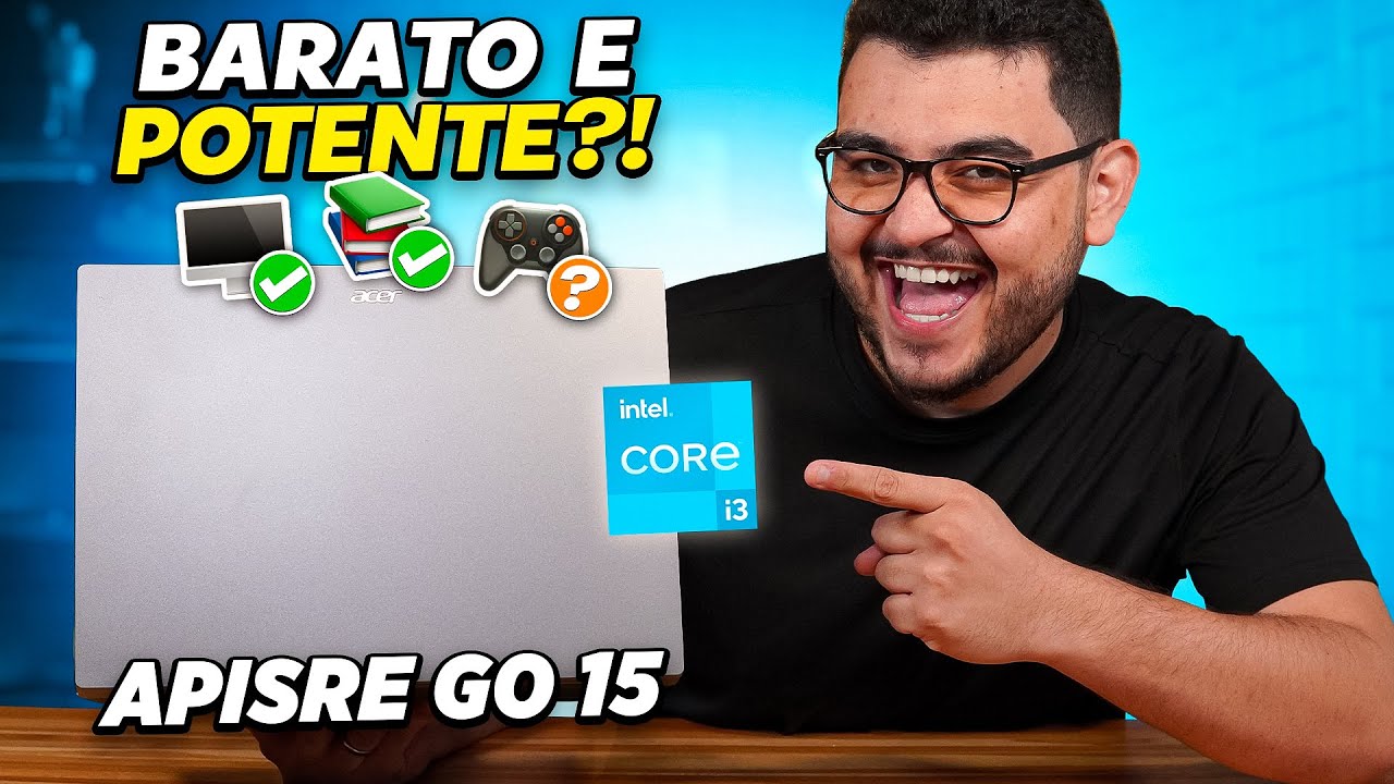 Miniatura da avaliação em vídeo de Notebook Acer Aspire 3 A315-510P-34XC Intel Core i3-N305 8GB 256GB SSD 15.6 Full HD