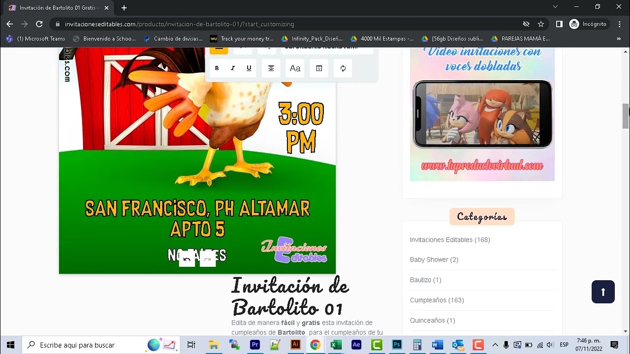 Cómo hacer una invitación digital de Bartolito, fácil y gratis