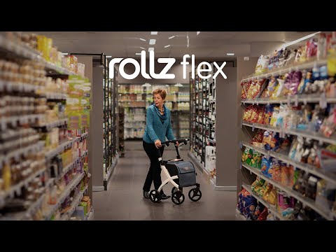 Rollz Flex - Lightweight rollator walker with shopping bag