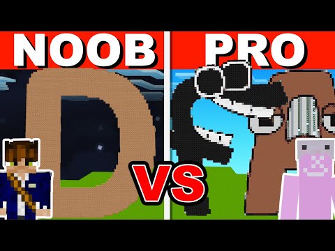 ALPHABET LORE Minecraft NOOB vs PRO: BUILD CHALLENGE