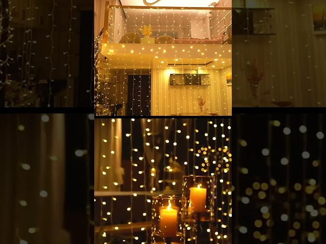 Vídeo relacionado con IXTRIMA - Cortina luminosa (200 LED, 5 m, luz azul, cable blanco, IP65, extensible, efecto flash, con cables suspendidos a longitudes alternas (30-70-40-60 cm) para efecto cascada