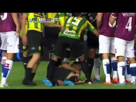 Expulsado García. Aldosivi 1 - Godoy Cruz 0. Fecha 8. Primera División 2015. FPT.