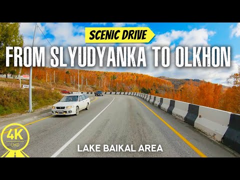 Exploring Roads of Russia - 4K Fall Scenic Drive to Olkhon, Lake Baikal Area for Indoor Cycling
