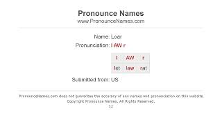 How to pronounce Loar