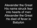 Iron Maiden - Alexander The Great Lyrics