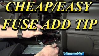 Easy Quick Add a Fuse Trick (radio install)