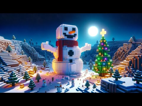 EPIC Minecraft Christmas Build! Watch HanaLaughs make a giant Snowman!