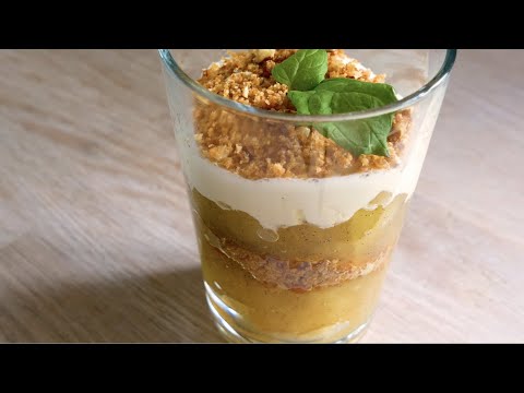 Compote de pomme, chapelure & crème fouettée - Dessert de pommes - Recette # 292