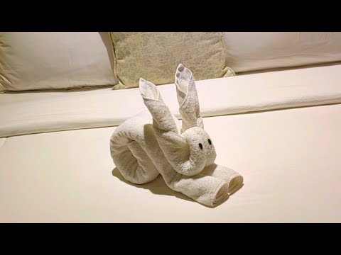 Towel art folding rabbit || how to make rabbit with towel || AR LOVE