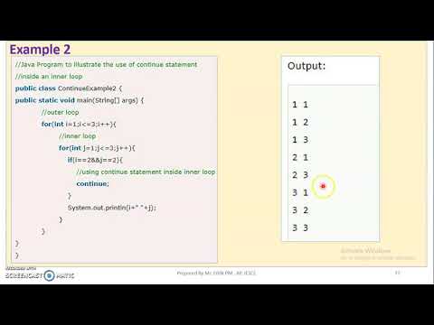 Java Module 2 Topic 13 Continue Statement