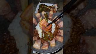 야식땡기는  삼겹살 + 짜장라면