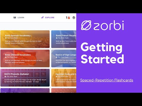 Zorbi - Getting Started (Spaced-Repetition Flashcards)