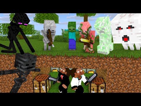 Monster School : KRMStudioZ & Mechanicz vs Monster school (Speedrunner 2 vs 8 Monster)