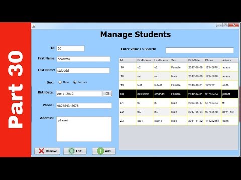 Java Student Information System Project In Java Using Netbeans With Source Code Part 30