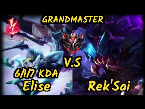Warden (ELISE) vs REK'SAI - 6/1/7 KDA JUNGLE GAMEPLAY - EUW Ranked GRANDMASTER