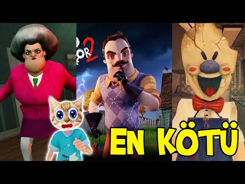 EN KÖTÜ HANGİSİ ? 😈 - Hello Neighbor vs Scary Teacher vs Dondurmacı Rod