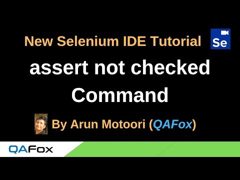 New Selenium Ide Part 40 Assert Not Checked Command