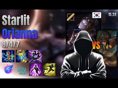 Starlit Mid Orianna vs Cassiopeia lol KR solo rank Full Game 15.24 | Starlit 오리아나 vs 카시오페아