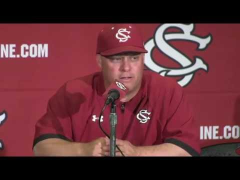 Chad Holbrook after Game 1 win over Alabama