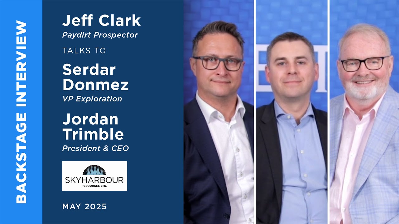 President and CEO Jordan Trimble & VP Exploration Serdar Donmez with Jeff Clark at the Metals Investor Forum