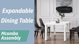 MCombo Modern Expandable White Wood Dining Table Assembly Video