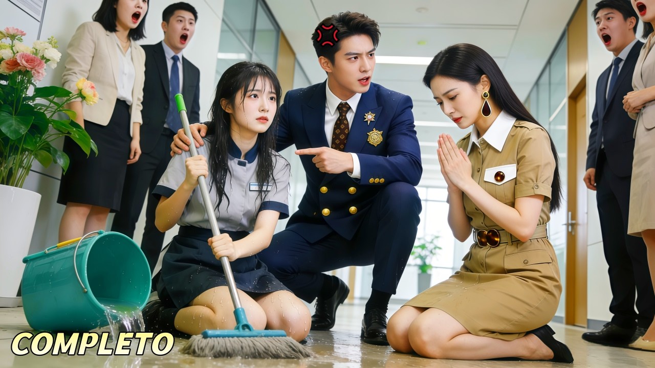 A faxineira humilhada é a esposa secreta do CEO. Ele dá uma lição na garota má, todos chocados!