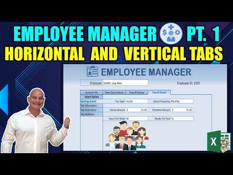 Create Horizontal AND Vertical Tabs in this Excel Employee Manager Part 1