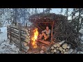 3 Days in Arctic Survival Shelter - Solo Bushcraft Camping & Blacksmithing.