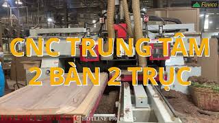(Thực tế) Máy CNC Trung Tâm 2 bàn 2 trục thay dao tự động Woodmaster WM-1818*2ACT