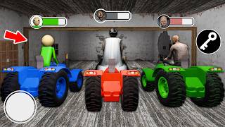 Playing as Granny, Grandpa, Baldi rides a Tractors in house - Gameplay Animation (p.19 new)