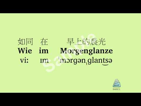 Franz Schubert - Ganymed, D 544 (BabelGuide & PDF) with Trad. Chinese