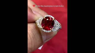 5 Carat Lab-Grown Pigeon Blood Ruby Ring | 18K Gold