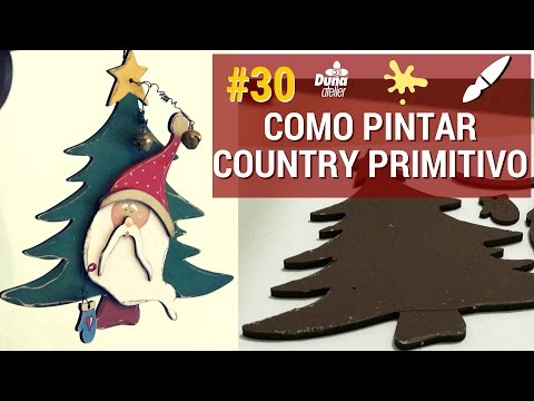 ROSTO NOEL E ÁRVORE PINTURA COUNTRY PRIMITIVO - Pintando Com o ❤ #30