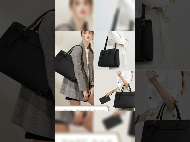 Vídeo relacionado con RAINSMORE Bolso Mujer Grande Bolso Universidad Impermeable Bolsos Shopper Tote Mujer para Portátil Cuero PU con Pompon Extraíble para Trabajo Escuela Viajes Marrón
