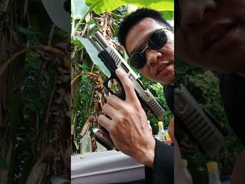 We Trex hi-capa silver Airsoft.. basag bote..