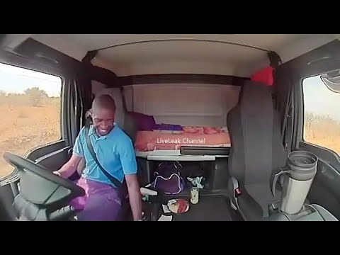 r/AbruptChaos | South African truck driver is shot at by roadside bandits