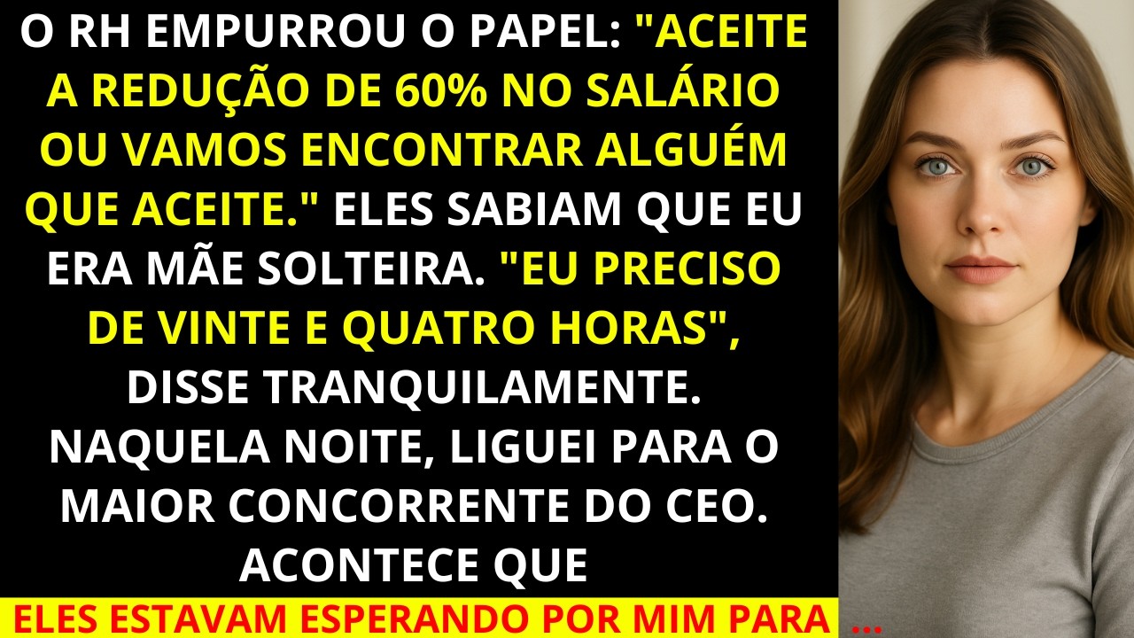 O RH me disse para aceitar o corte de 60% no salário ou sair, então fiz uma ligação que mudou tudo!