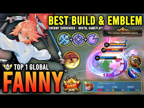 ENEMY SURRENDER!! FANNY BEST BUILD & EMBLEM 2023 | TOP 1 GLOBAL FANNY GAMEPLAY - MOBILE LEGENDS