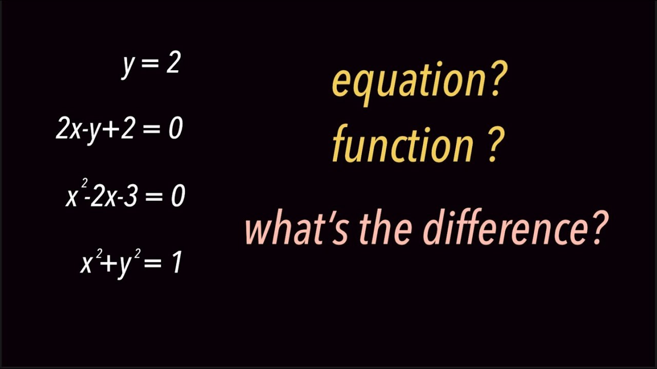 difference between a function and an equation.