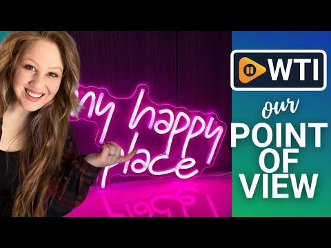 GGK My Happy Place Neon Sign LED Light up My Happy Place Sign for Wall Decor Pink Neon Lights Neon Letters Room Aesthetic Accessory (My happy place) - WTI product video review