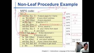 CST 337 MIPS non-leaf procedure call using stack