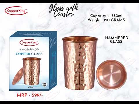 CopperKing Diamond Design Copper Water Bottle 1Ltr