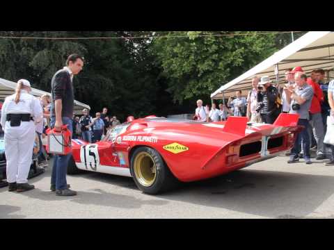Ferrari 512 S Coda Lunga LOUD sound at Goodwood Festival of Speed 2014
